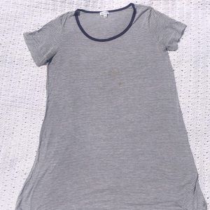 Gray Striped T Shirt Dress